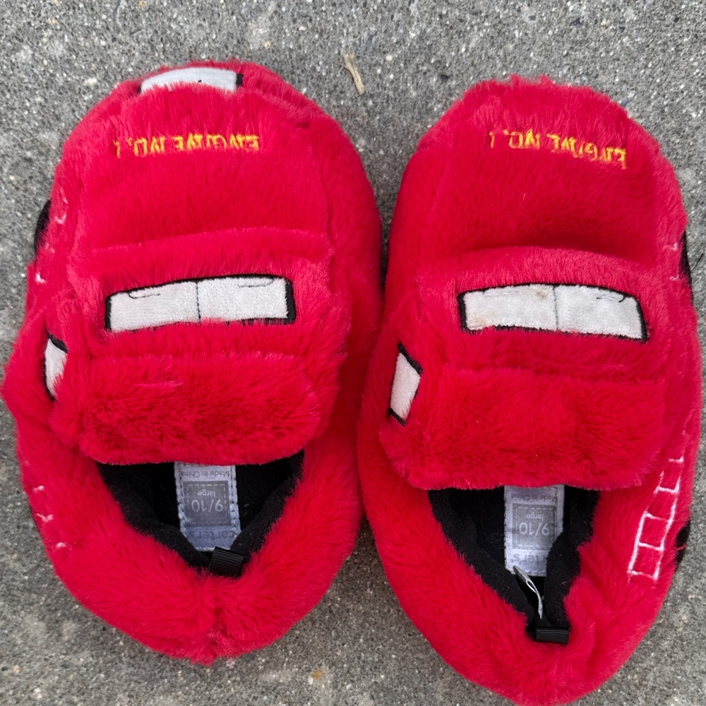 Red Plush fire engine  Slippers